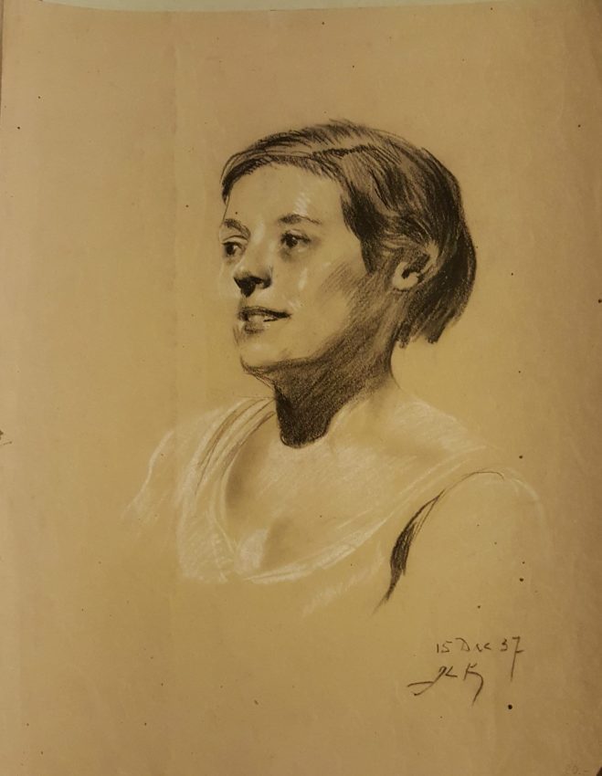 Portrettekening model (12) (1937)