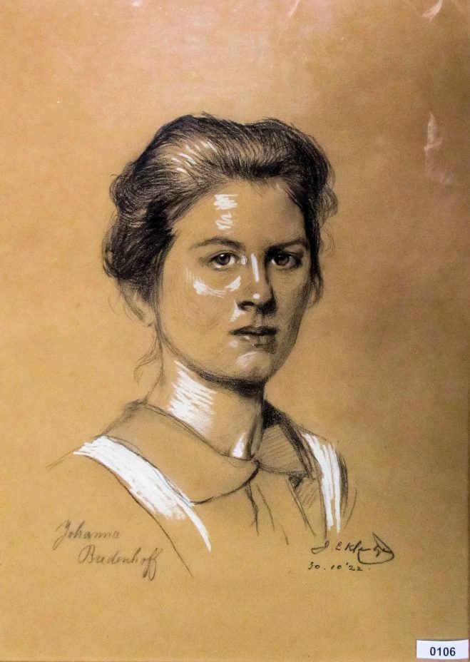 Portrettekening Johanna Bredenhoff (1922)