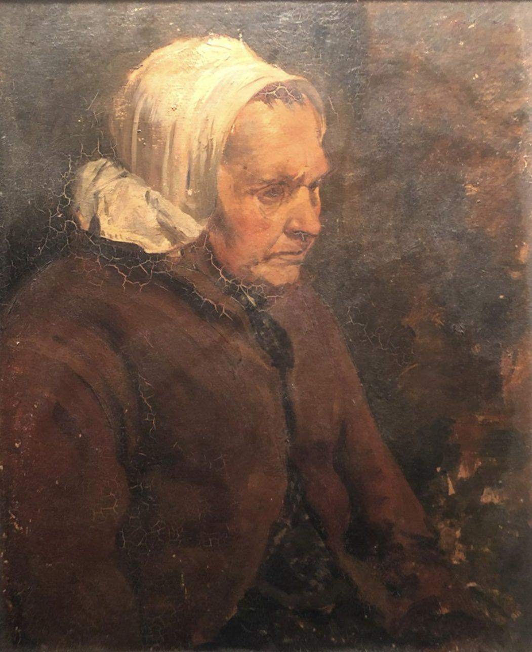 Oude vrouw met wit mutsje (ca. 1900)