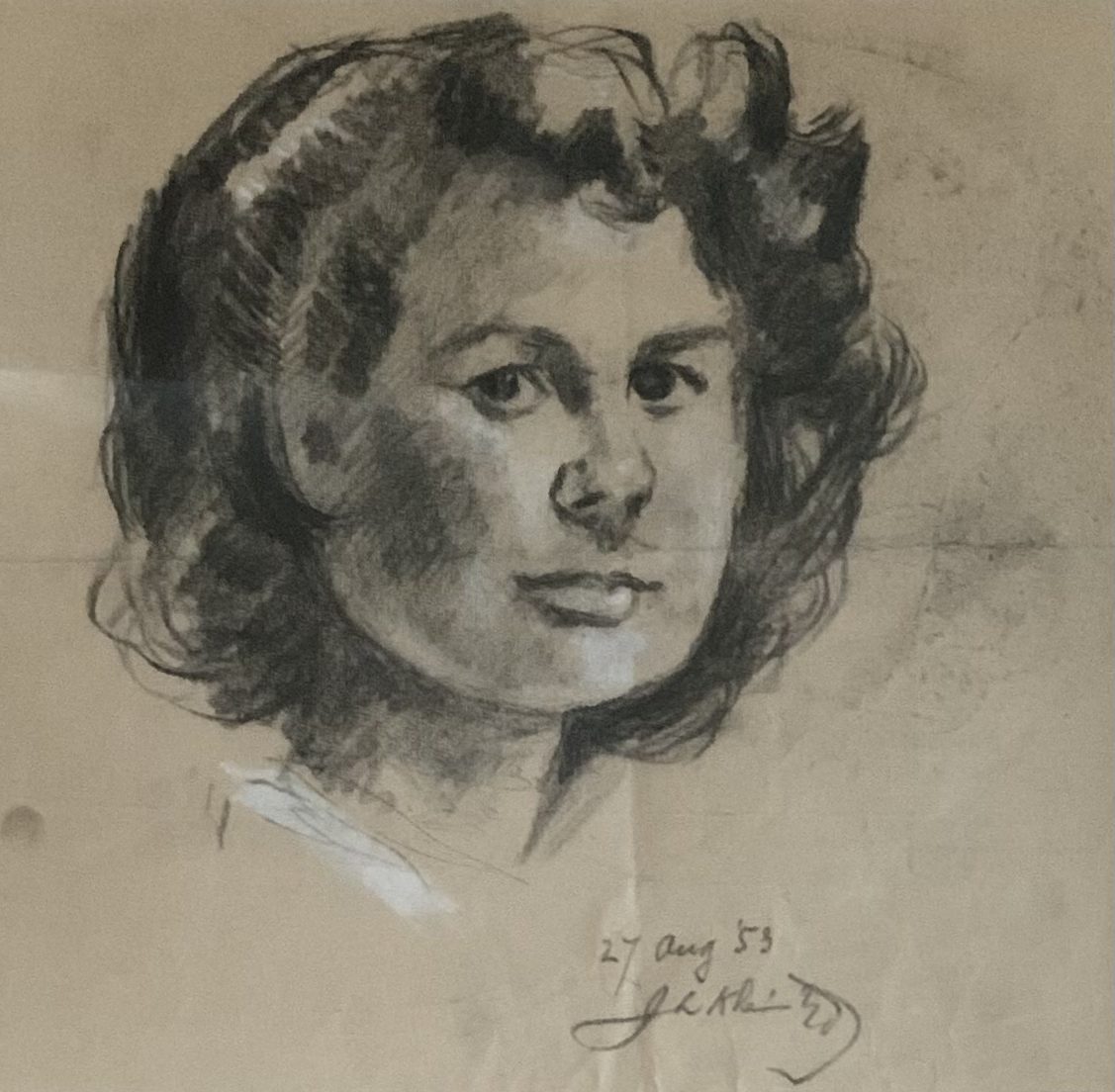 Portrettekening Ingrid Kleintjes (1953)
