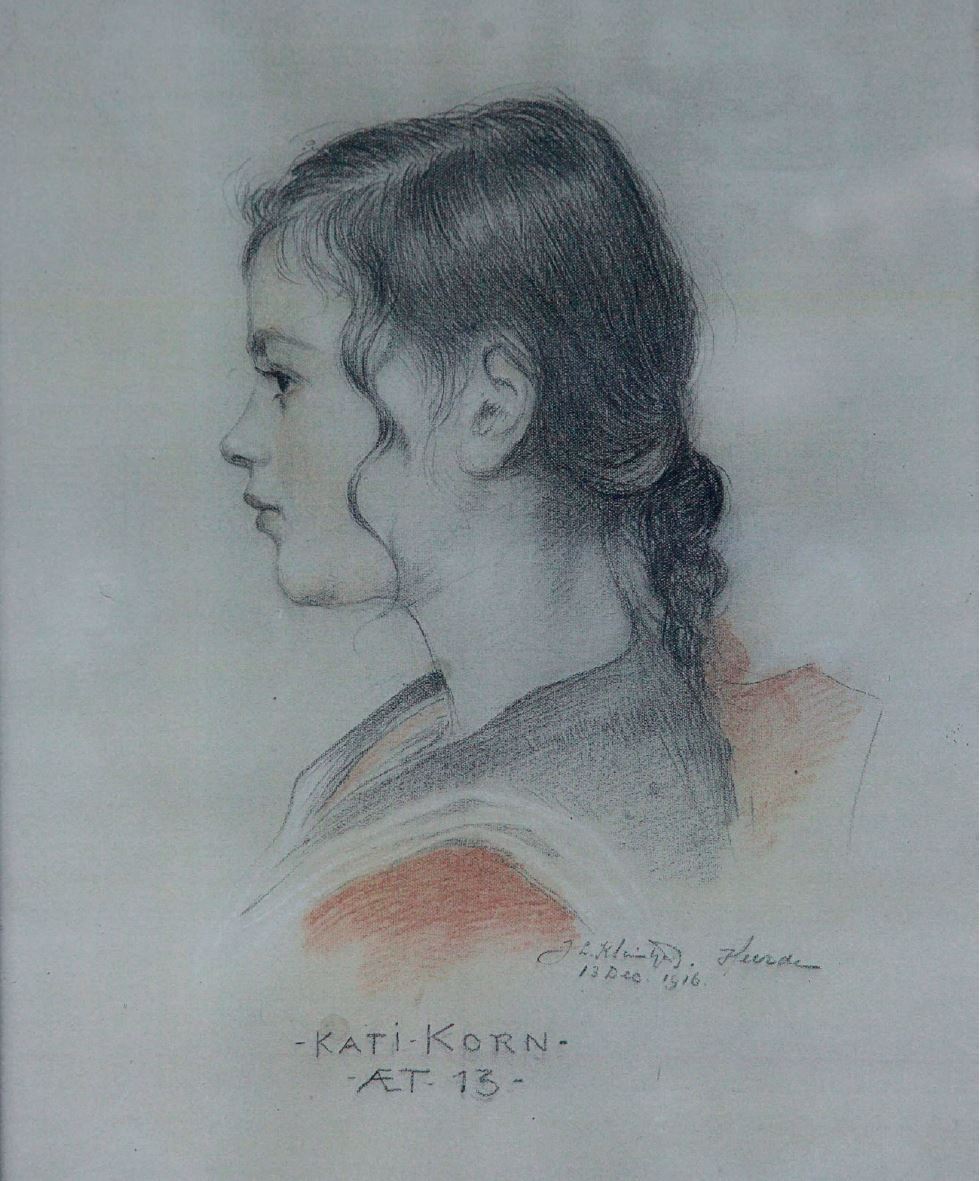 Portrettekening Kati Korn (1916)