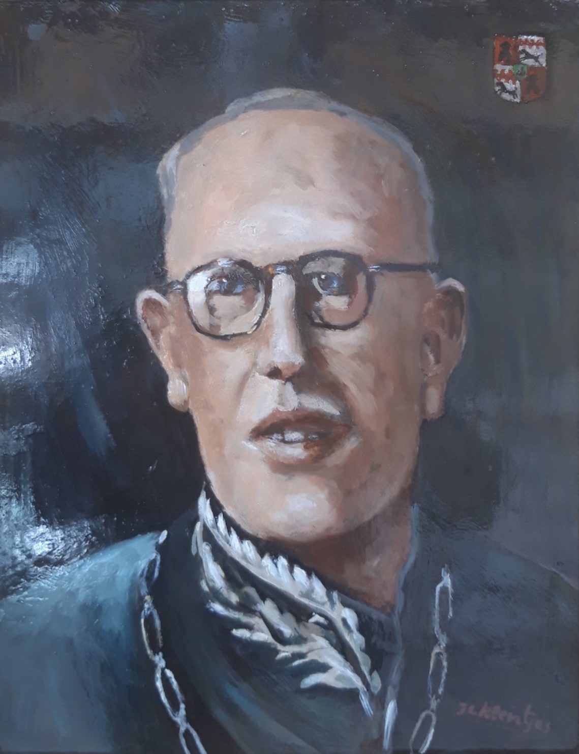Portret Dr. I.N.Th. Diepenhorst, burgemeester van Epe