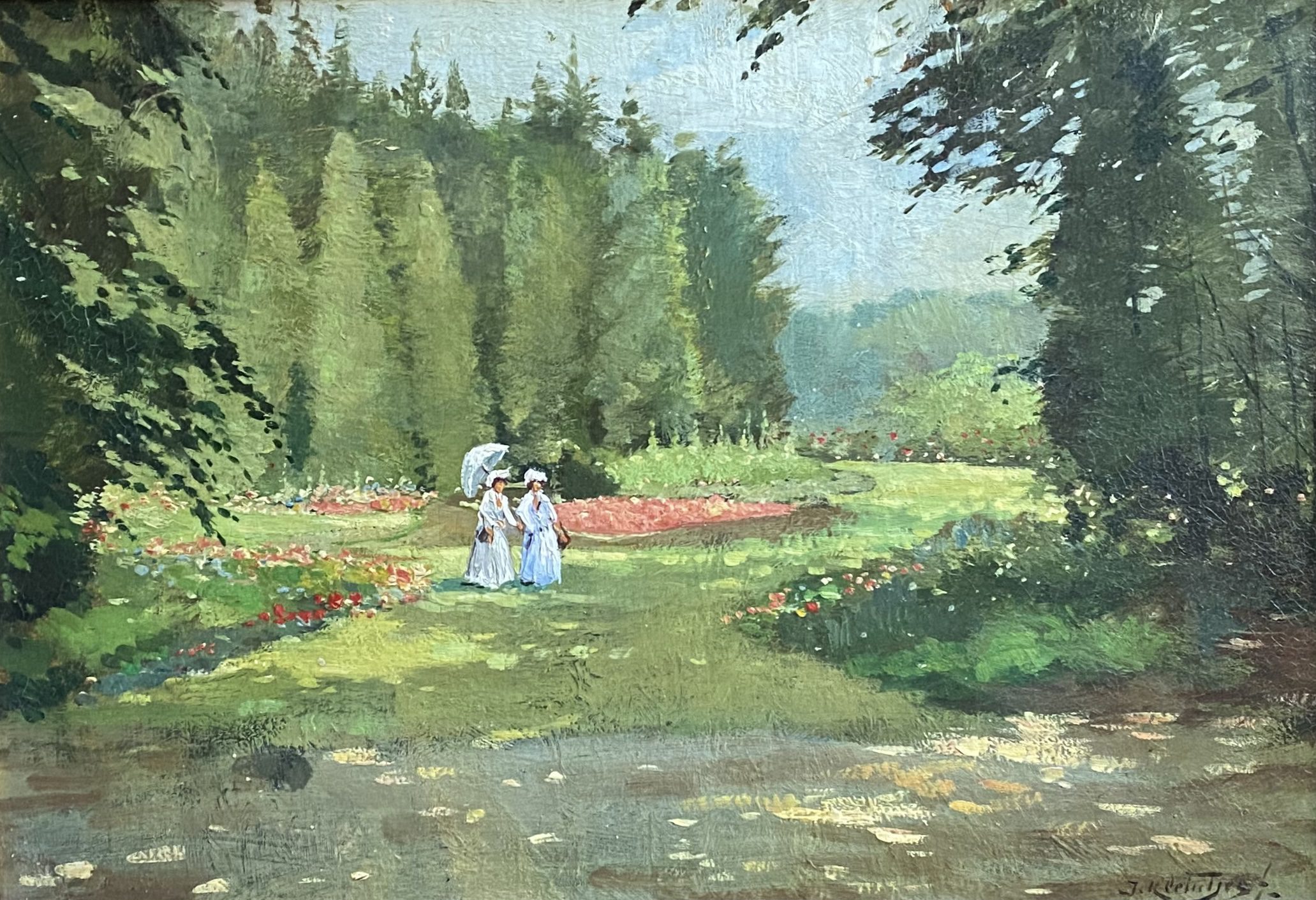 Landschapstuin met twee dames (1910)