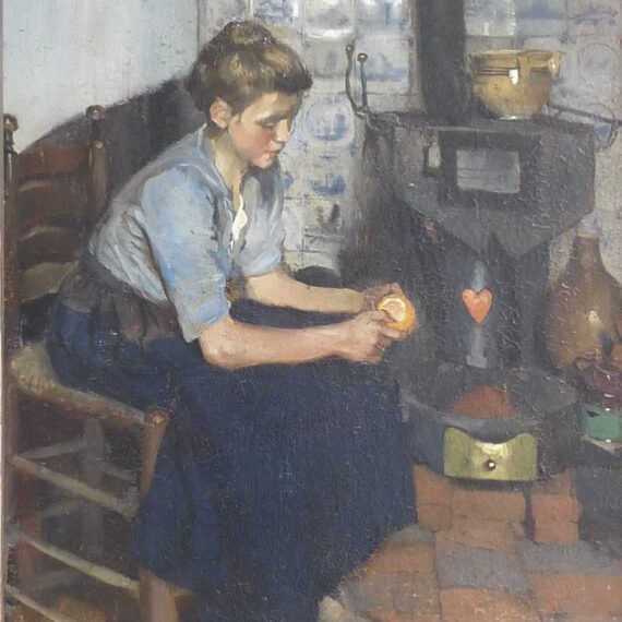 Meisje dat sinaasappel pelt (1914)